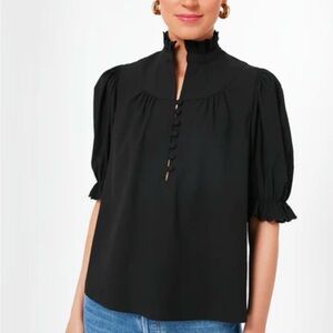 Pomander Place Black Selena Ruffled Blouse
